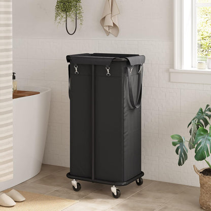 WOWLIVE Laundry Hamper with Wheels 260L Rolling Laundry Basket 3 Section Organizer Laundry Cart with Steel Frame and Removable Bags Large Dirty Clothes Hamper Dorm Room Storage for Bedroom
