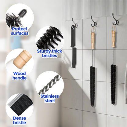 Holikme Dryer Vent Cleaner Kit 4 Pack - Household Cleaning Supplies,Long Flexible Refrigerator Coil Brush Radiator Brush,Dryer Lint Brush Home Essentials for Lint Trap Dust Vacuum Brush
