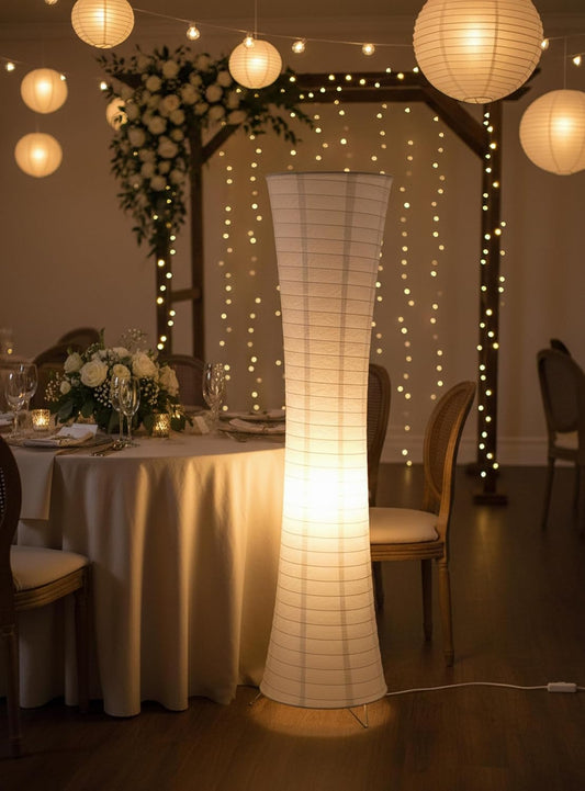 47.6-inch Japanese Paper Floor Lamp | Rice Paper Lantern for Living Room, Bedroom, Office, Dorm, Nightstand