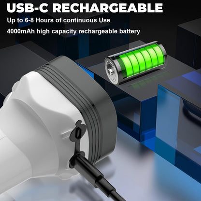 Flashlight Lantern Combo Rechargeable, 2-in-1 LED Flashlight with 360° Camping Lantern & Emergency Strobe, Compact Light for Camping, Power Outage, Car