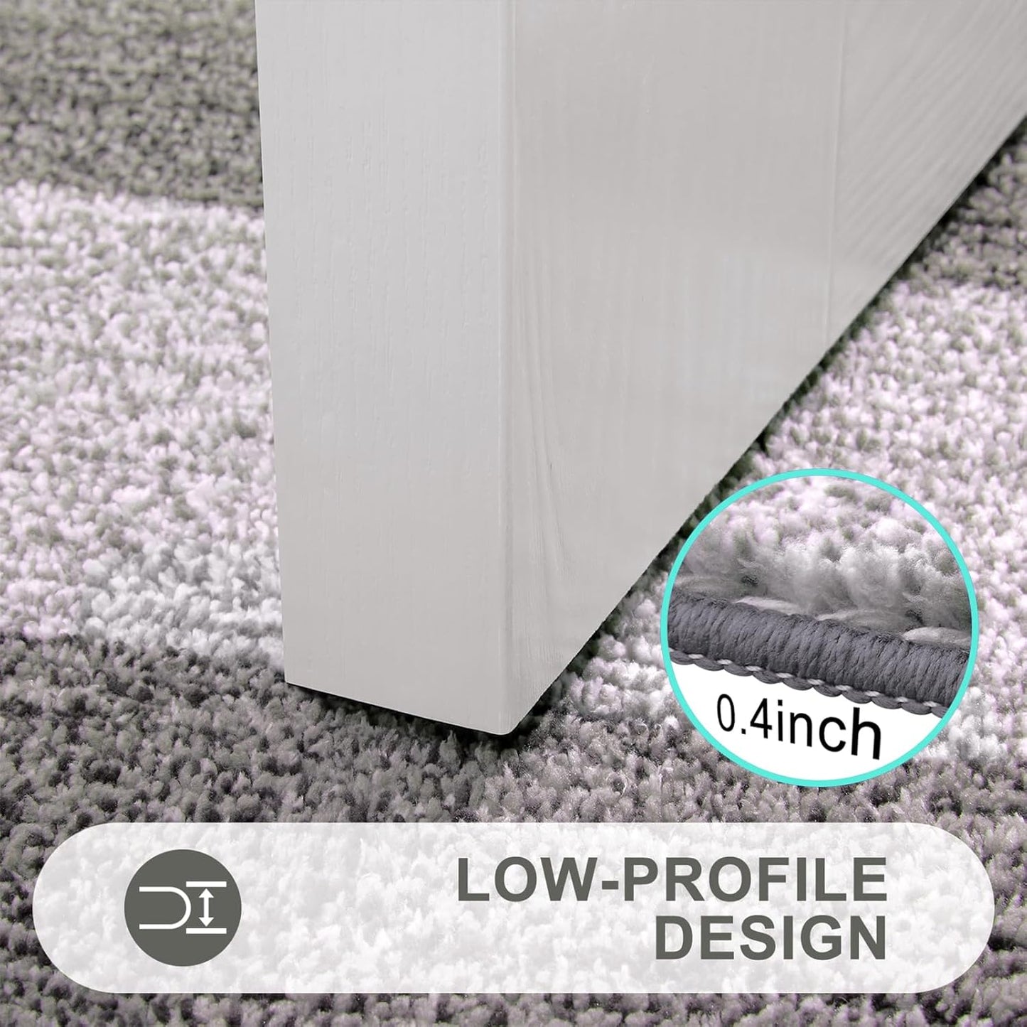 Kitinjoy Indoor Outdoor Door Mat, 32x20 Non-Slip Absorbent Dirt Trapper, Low-Profile Washable Inside Entrance Front Floor Mat, Sturdy Soft Entry Doormats for Entryway, Grey