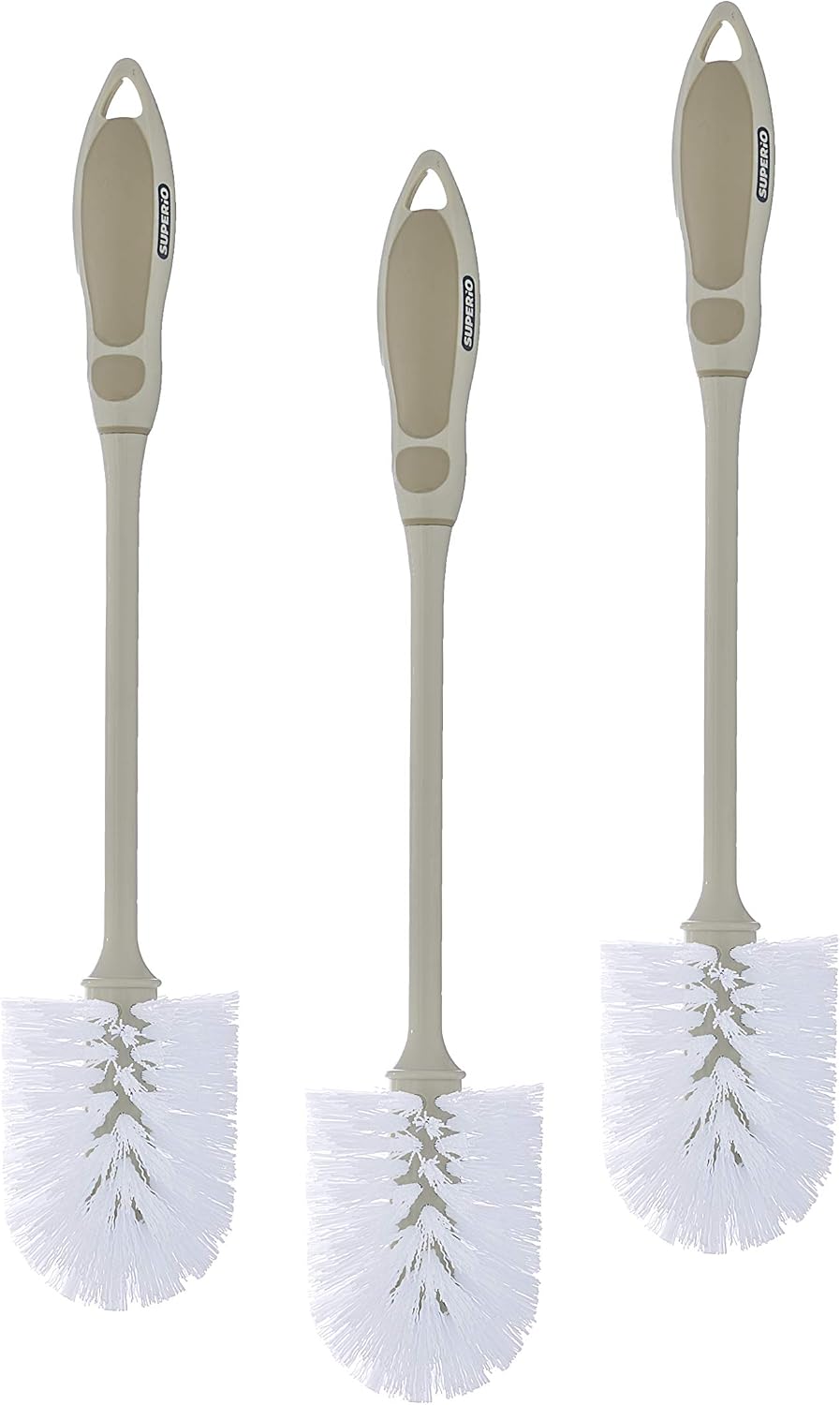 Superio Toilet Brush, Toilet Bowl Cleaning System with Scrubbing Wand, Under Rim Lip Brush for Bathroom