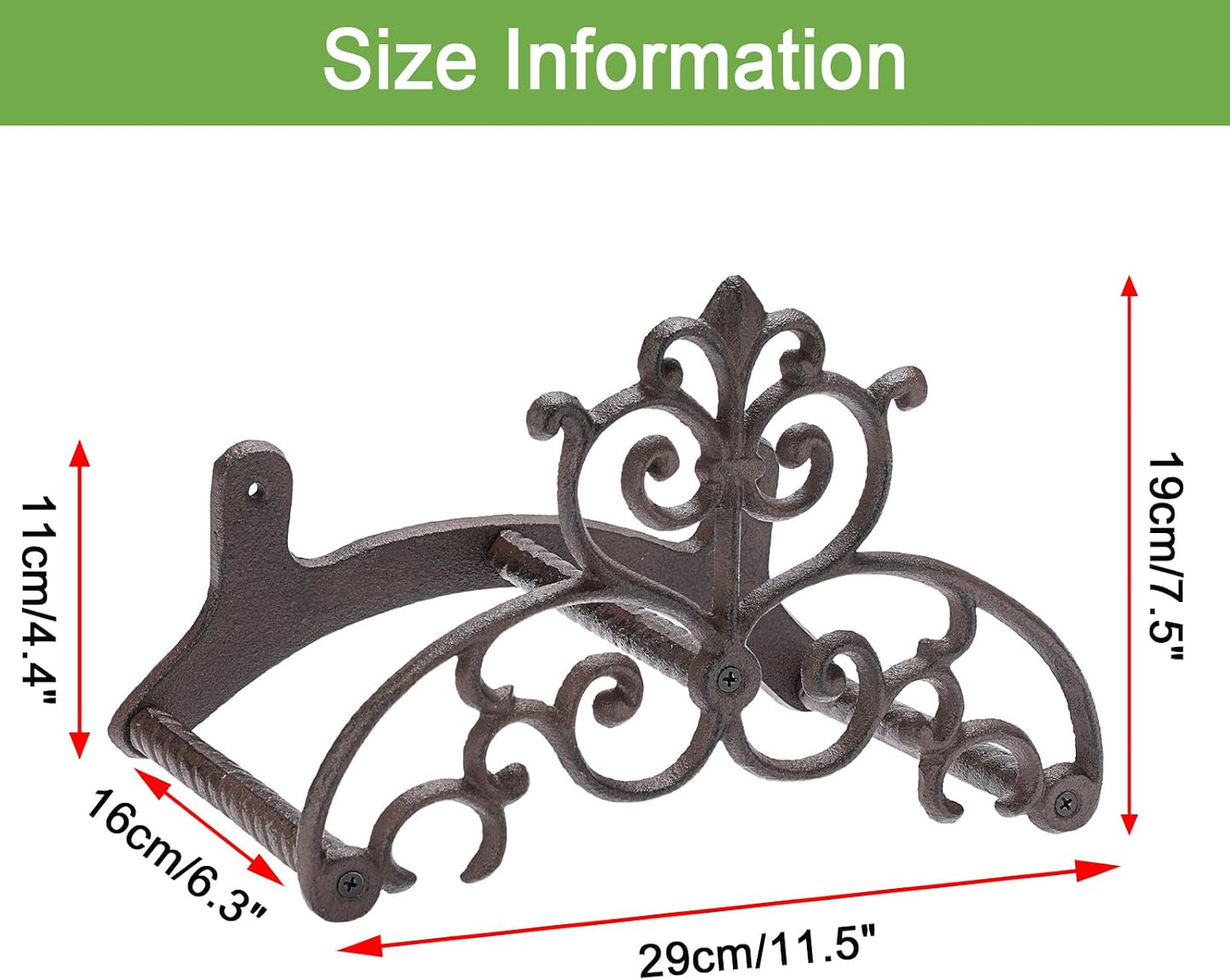 OwnMy Cast Iron Garden Hose Holder Heavy Duty Wall Mount Water Hose Reels Holder, Decorative Water Hose Hanger Garden Hose Storage Organizer Rack for Outdoor Lawn Yard, 10"L x 4.7"W x 6.5"H