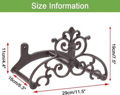 OwnMy Cast Iron Garden Hose Holder Heavy Duty Wall Mount Water Hose Reels Holder, Decorative Water Hose Hanger Garden Hose Storage Organizer Rack for Outdoor Lawn Yard, 10"L x 4.7"W x 6.5"H