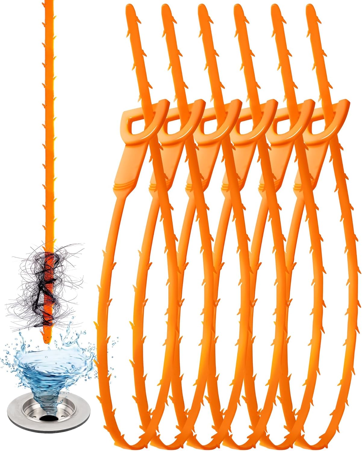 Drain Snake,79 inch Flexible Grabber Claw Pick Up Reacher Tool,Drain Clog Remover - Gutter Cleaning Tools for Home Sink, Bathroom Tub,Drain, Toilet, Tight Spaces
