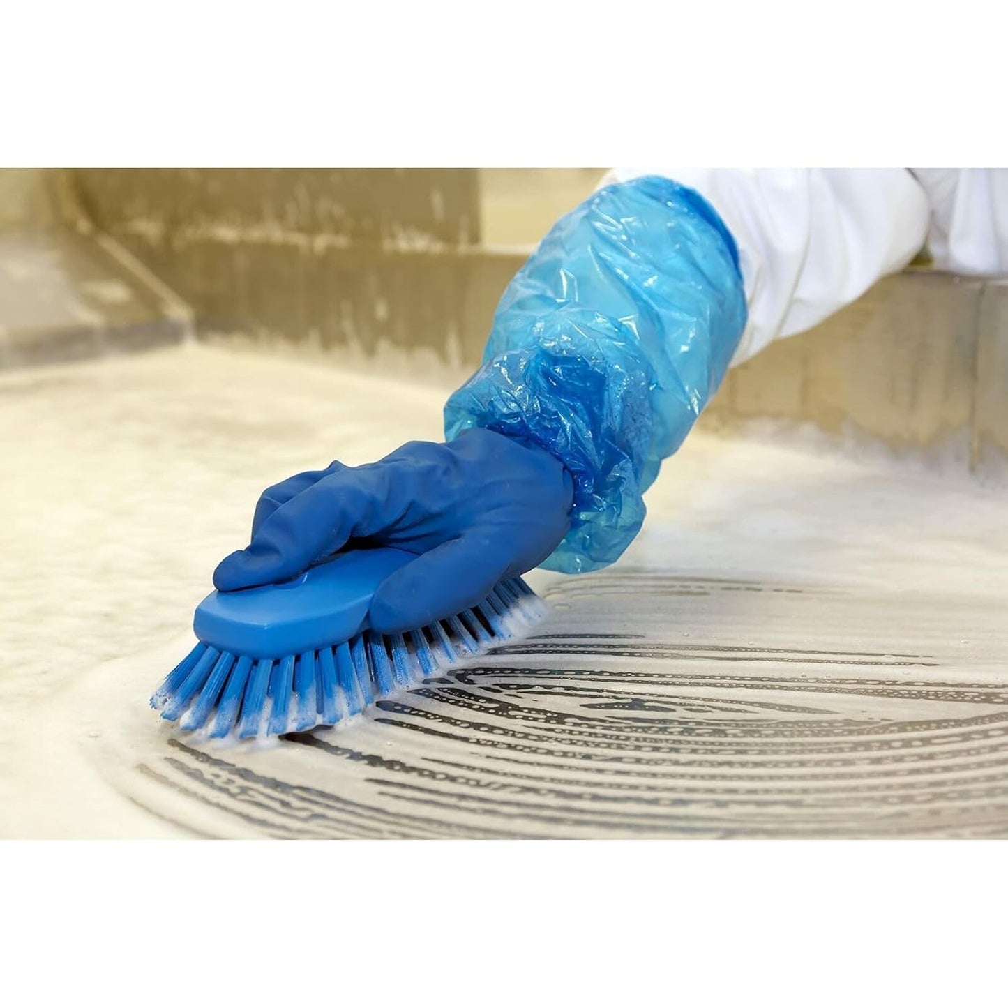 Vikan 38903 Brush,Scrub,Stiff,8",PP/PBT,Blue