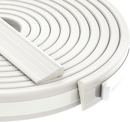 QDiShi 196" Wedge-Shape Weather Stripping Door Seal Weatherproof Foam Seals Self Adhesive Insulation Anti-Collision Strip Soundproofing Frame Insulation Tape Fits 0.13-0.31" Gaps(Grey)