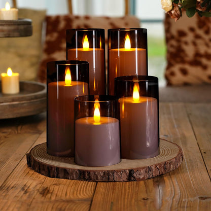 Homemory Realistic Flickering Battery Operated Candles, LED Fake Electric Candle with Remote Control and Timer, Flameless Candles for Home, Christmas Decoration, White, Set of 3