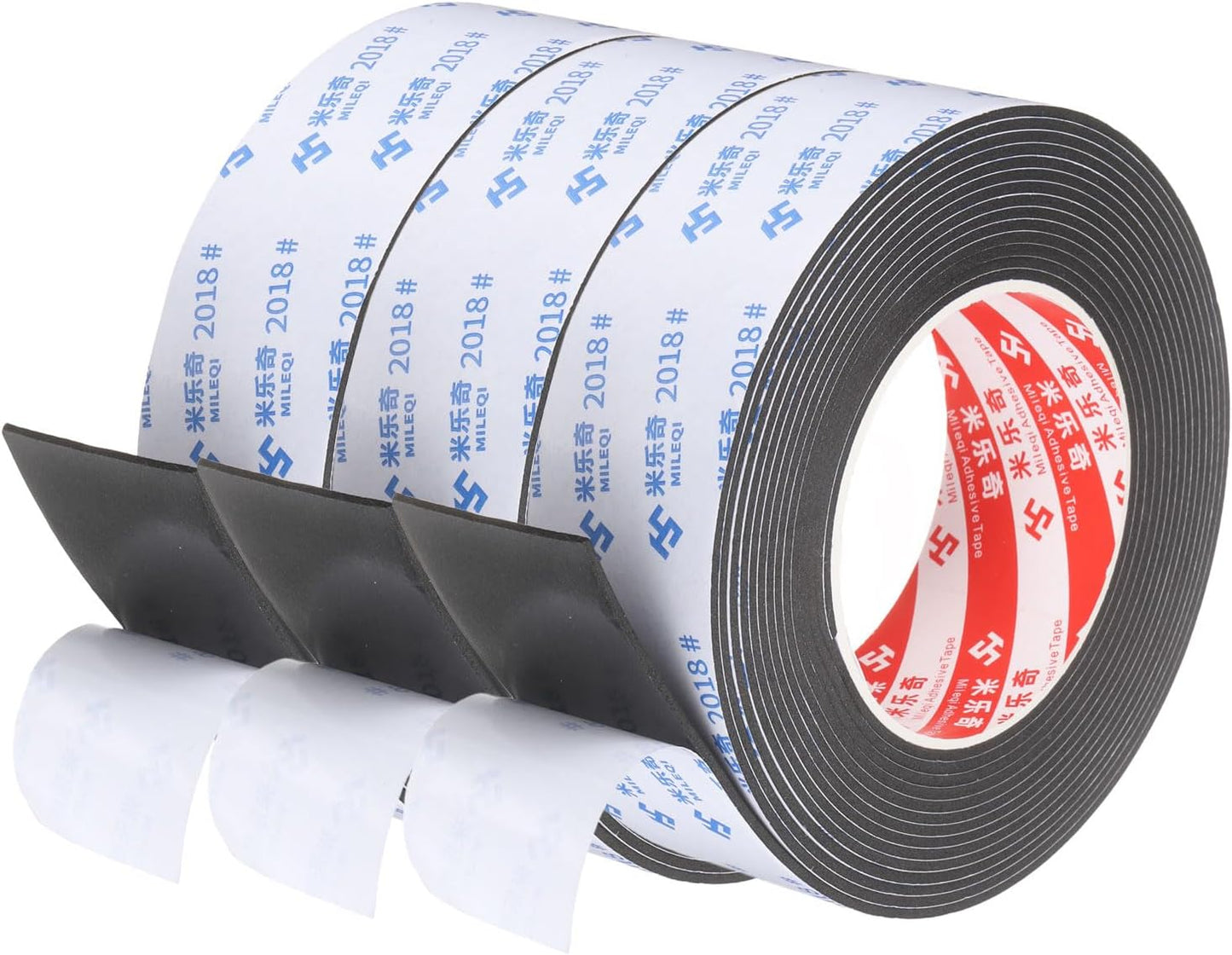 PATIKIL Sponge Rubber Foam Tape, 5/8" W x 1/8" t x 16.4ft l Self-Adhesive Foam Insulation Tape Weather Stripping for Window Door Soundproofing Weatherstrip AC Seal Strip, Black