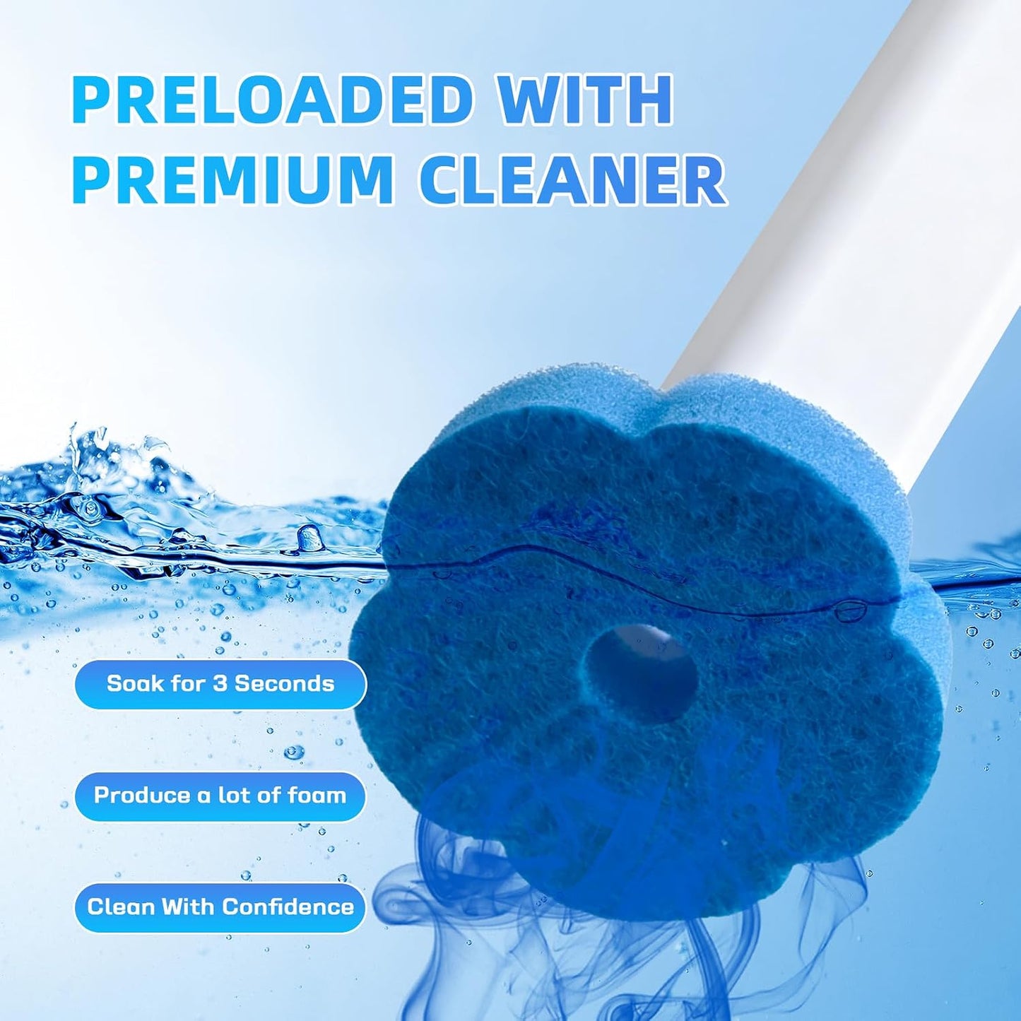 Disposable Toilet Brush with 48 Refills,Toilet Cleaning Supplies,Toilet Wand Brush Starter Kit,Wall Mounted Toilet Bowl Cleaner Brush with Holder for Bathroom Deep Cleaning & Hygiene (White)