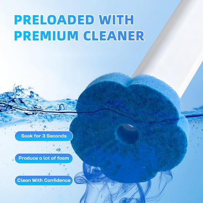 Disposable Toilet Brush with 48 Refills,Toilet Cleaning Supplies,Toilet Wand Brush Starter Kit,Wall Mounted Toilet Bowl Cleaner Brush with Holder for Bathroom Deep Cleaning & Hygiene (White)