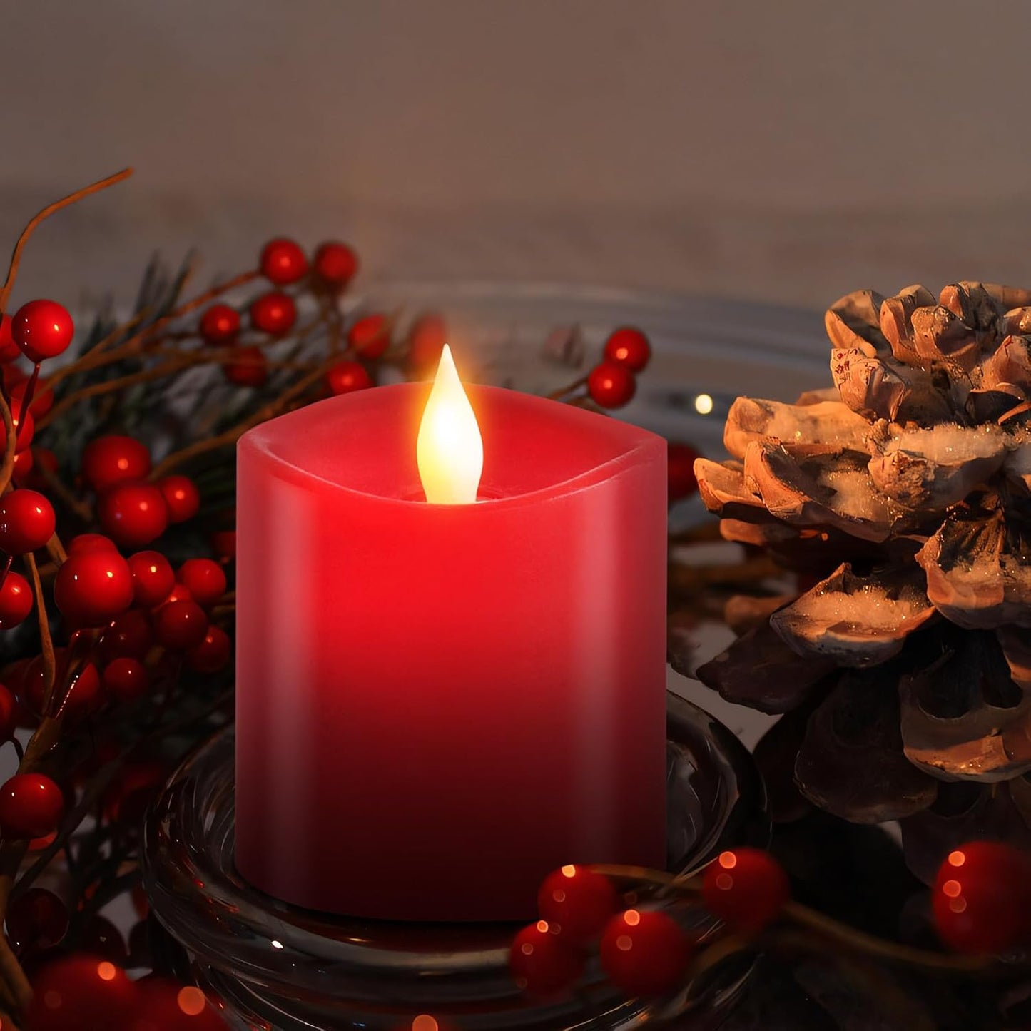3x4 Flickering Flameless Candles Set of 3,Real Wax Pillar LED Candles,with Timer,4 inch Flameless Candles with Remote,for Party Wedding Holiday Home Decor,Ivory