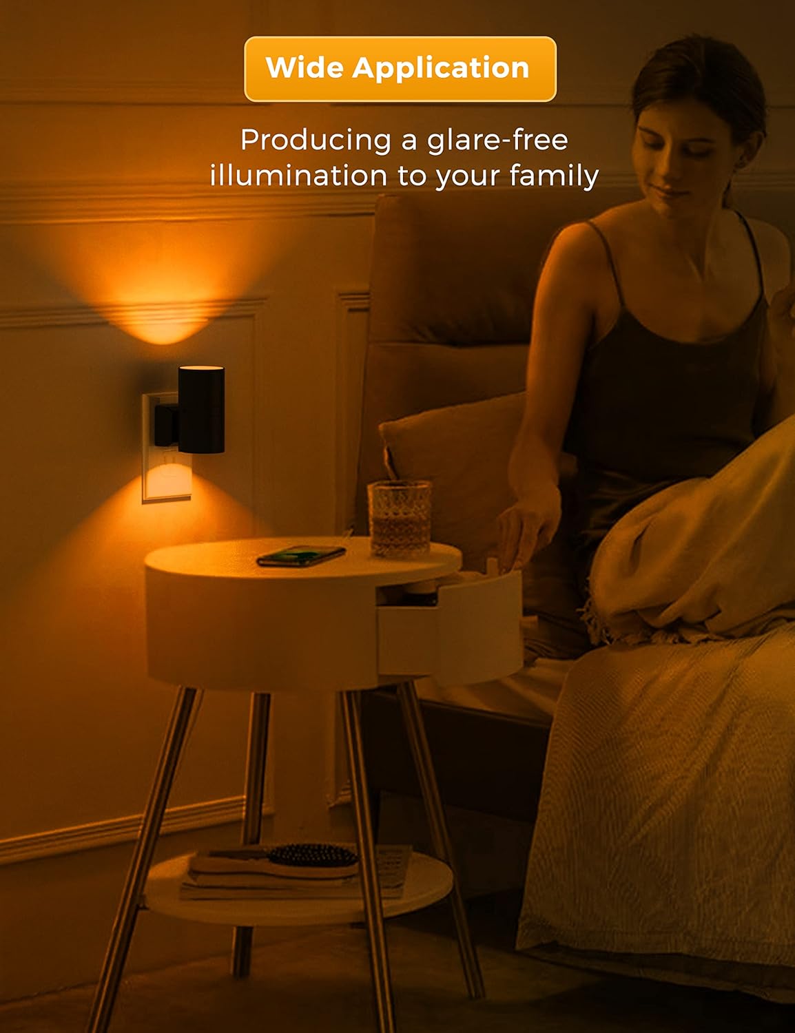 L LOHAS LED Night Light Plug in, Night Lights Plug into Wall, Light Sensor, 0-100LM Soft White 3000K, Dimmable Night Light, Modern Nightlight for Kids Bathroom Hallway Bedroom Kitchen Stairway, 2 Pack