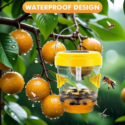 Wasp Traps Outdoor Hanging, Wasp Trap Solar Powered, Bee Traps for Outside, Yellow Jacket Trap Hornet Trap Bee Wasp Catcher for Garden Patio Yard Orchard, 4 Packs