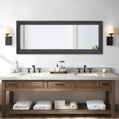 AAZZKANG Full Length Mirror Rectangle Wood Framed Large Wall Mirrors Black | 47"x16" Bedroom Living Room Bathroom Dressing Room Entryway Hanging Mirror