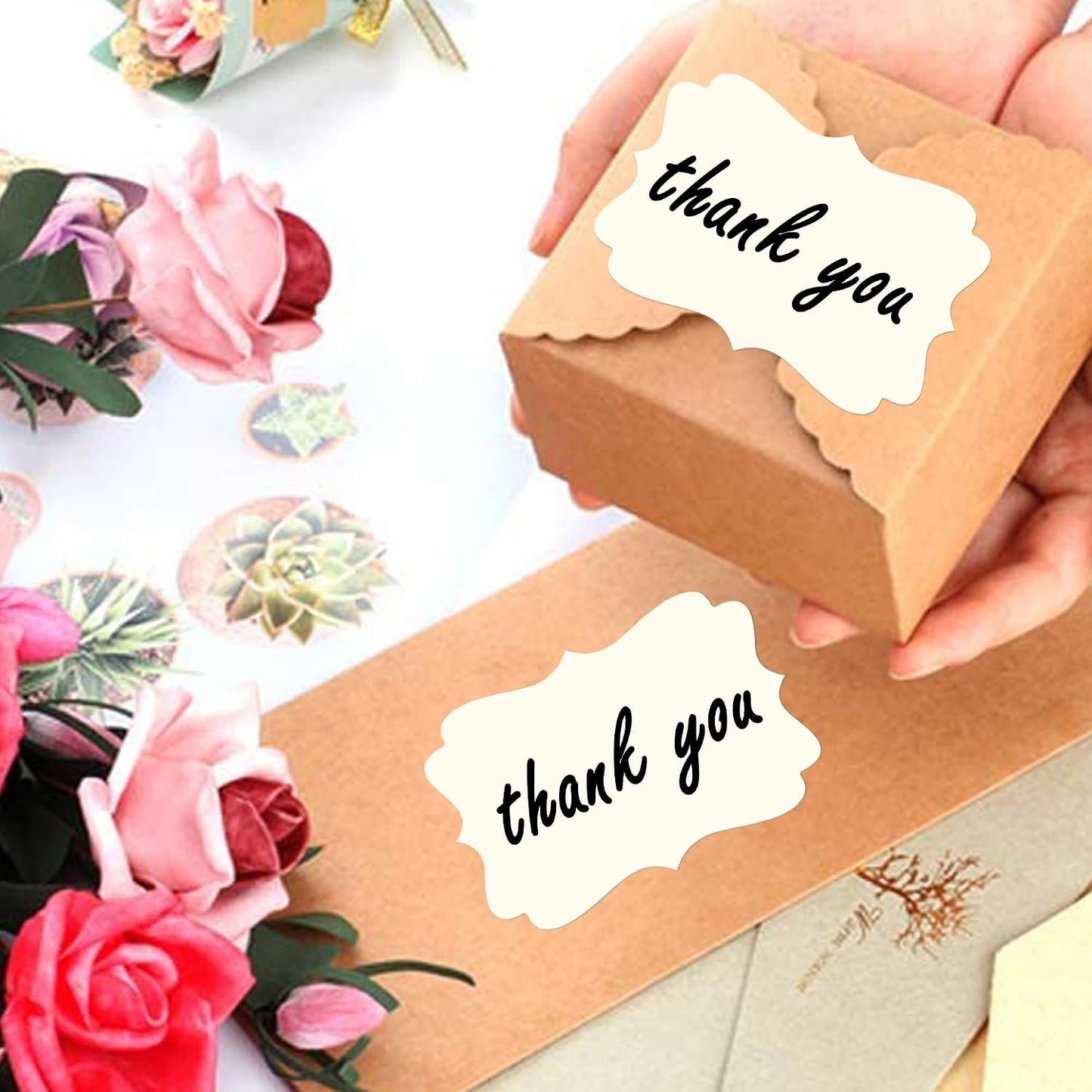 2" x 3" Kraft Label Stickers Writable Gift Labels, 200PCS Self-Adhesive Brown Labels for Essential Oil Bottle, Jars, Food Storage or Gift Decoration