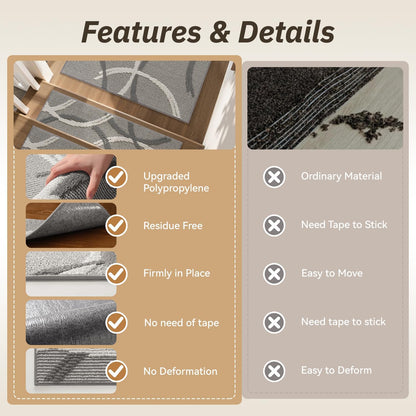 PADOOR Stair Treads Non Slip 15 PCS, 3D Peel and Stick Stair Treads for Wooden Steps Indoor, Residue-Free Adhesive Stair Runner for Kids, Elders & Pets, Washable Carpet for Stairs,8"x30",Brown