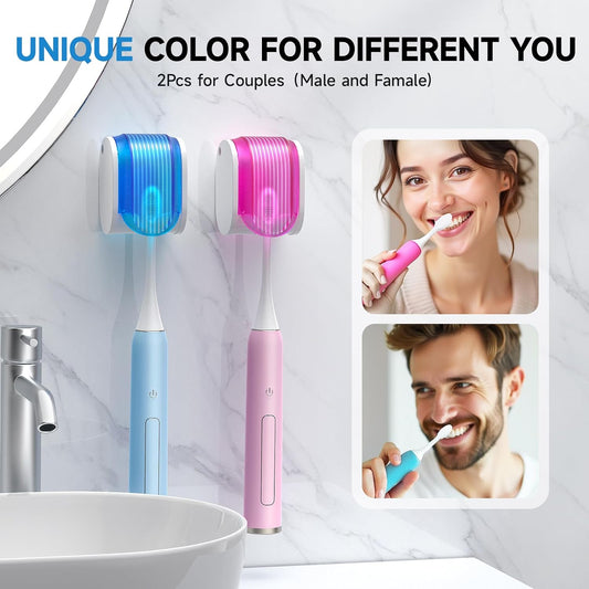 Toothbrush Holders for Bathrooms【Upgrade Single Slot Design】 Toothbrush Holder Wall Mounted with Cover Moisture-Proof and Dust-Proof Toothbrush Storage Organizer for Shower Family and Travel 3PCS