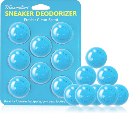 MAXIMILIAN Shoe Deodorizer Balls 8pcs Professional Shoe Fresheners Balls Foot Odor Eliminator Odor-Fighting Freshener for Neutralizing Odor and Refreshing Sneaker Shoes,Wardrobe,Bags,Blue