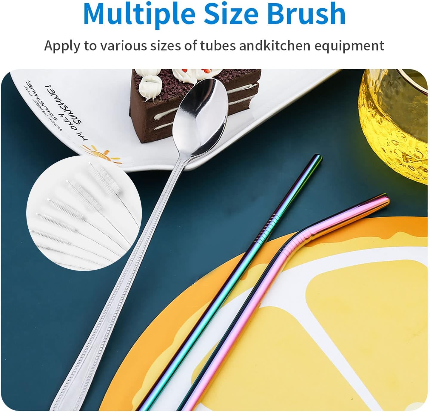 10PCS Flexible Drain Brush Straw Cleaner Brush Set,Pipe Cleaners Brush,61Inch Stainless Steel Double-Ended Hose Brush 8.2Inch Nylon Long CPAP Tube Cleaning Brush for Home Kitchen Sink Plumbing