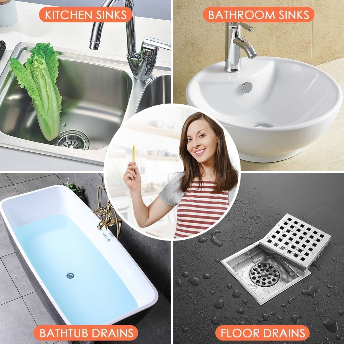 Drain Sticks Drain Cleaner Sticks Drains Cleaner Disposal Stick Enzyme for Odor Clogs Remover Sink Septic Stick for Drains As Seen On TV