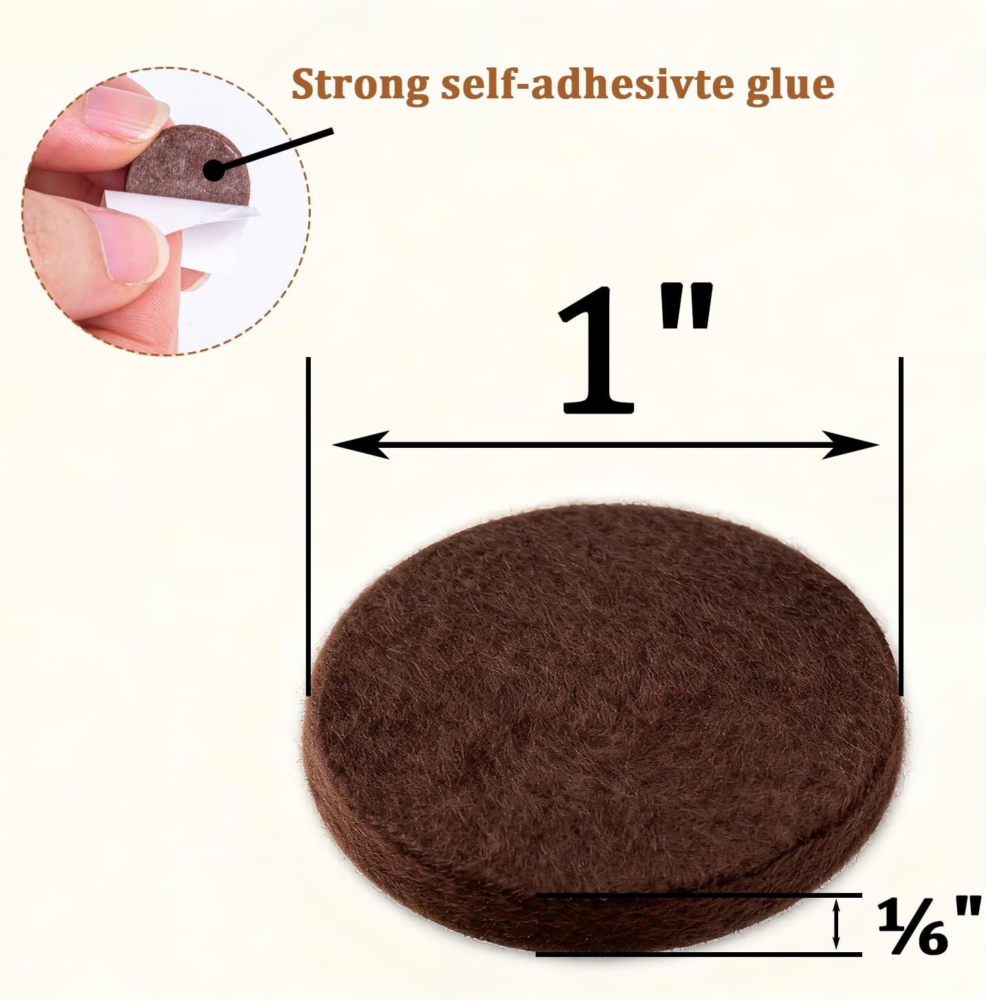 48 PCS Felt Furniture Pads, 1-inch Round Black Chair Felt Pads, Felt Pads for Furniture Feet to Protect The Floor from Scratches,Reduce Noise (Black)