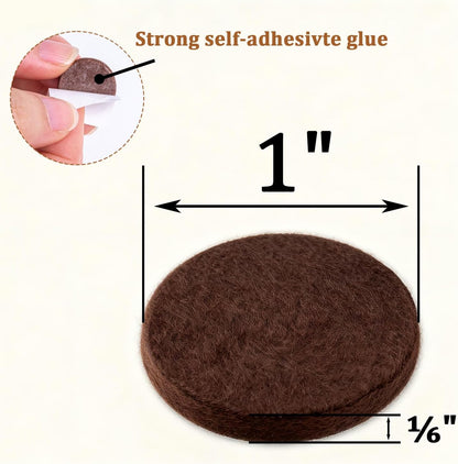 48 PCS Felt Furniture Pads, 1-inch Round Black Chair Felt Pads, Felt Pads for Furniture Feet to Protect The Floor from Scratches,Reduce Noise (Black)