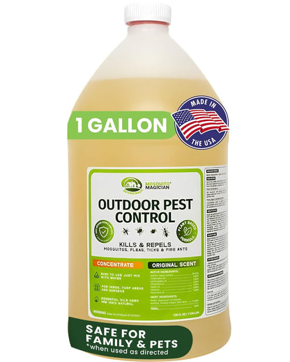 Mosquito Magician Liquid Concentrate – Kills Mosquitoes, Fleas & Fire Ants, Repels and Prevents Ticks – Essential Oil Yard Treatment Spray – Use with Sprayers, Foggers & Misting Systems – 32 oz, Mint