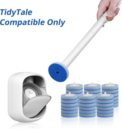 Disposable Toilet Cleaner Wand and Holder Set, Wall Mounted Toilet Bowl Brush Kit with 12 Refill Heads, Hygienic Toilet Cleaning System for Bathroom and RV