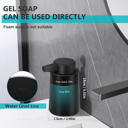 Automatic Soap Dispenser Foaming Touchless: 9oz Plastic Black Modern Rechargeable Electric Auto Foam Soap Dispenser - Bathroom Kitchen Hand Dish Lotion