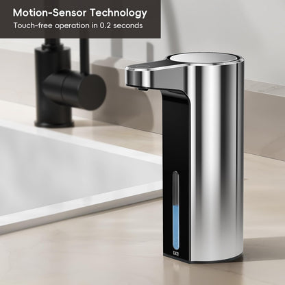 EKO Aroma 9 fl oz Automatic Liquid Soap Dispenser, Rechargeable & Water-Resistant Soap Dispenser for Kitchen and Bathroom with Adjustable Volume Control (Matte Black Steel)
