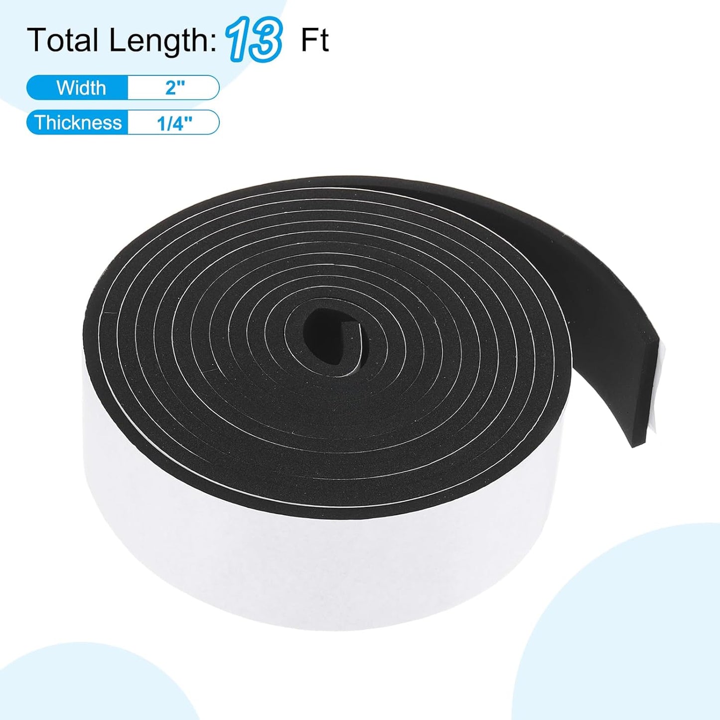 PATIKIL Weather Stripping Door Seal Strip, 3/8 Inch x 1/4 Inch x 32 Ft Self Adhesive Soundproof High Density Foam Tape Insulation for Door Window Air Conditioning, White - Colors A