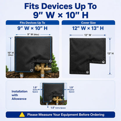 Outdoor Faucet Cover for Winter, Insulated Backflow Cover Freeze Protection | Fits Up to 9” W x 10” H