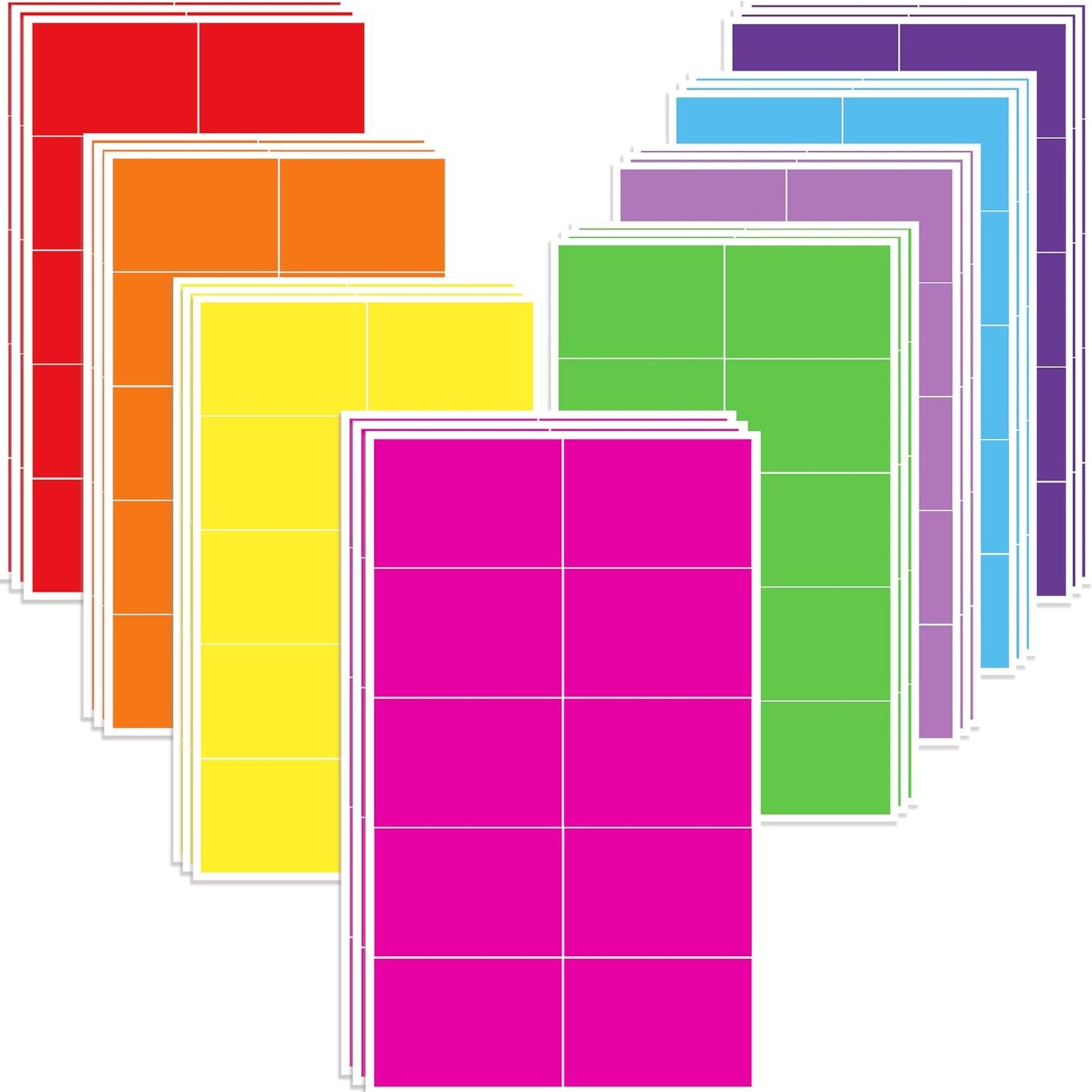 240 Pack Colored Labels Stickers,3 x 2 Inch Tear Resistant No Residue Moving Labels,8 Color Removable Waterproof Vinyl Label Stickers