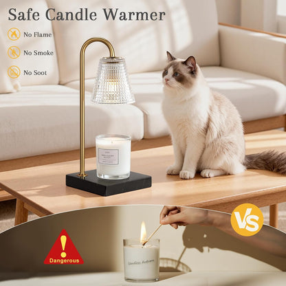Hong-in Candle Warmer Lamp with Timer-Dimmable Adjustable Height Candle Lamp Warmer, Birthday Gifts for Women Mom Her, Housewarming Office Home Decor,Wax Warmer for Scented Wax Jar Candles