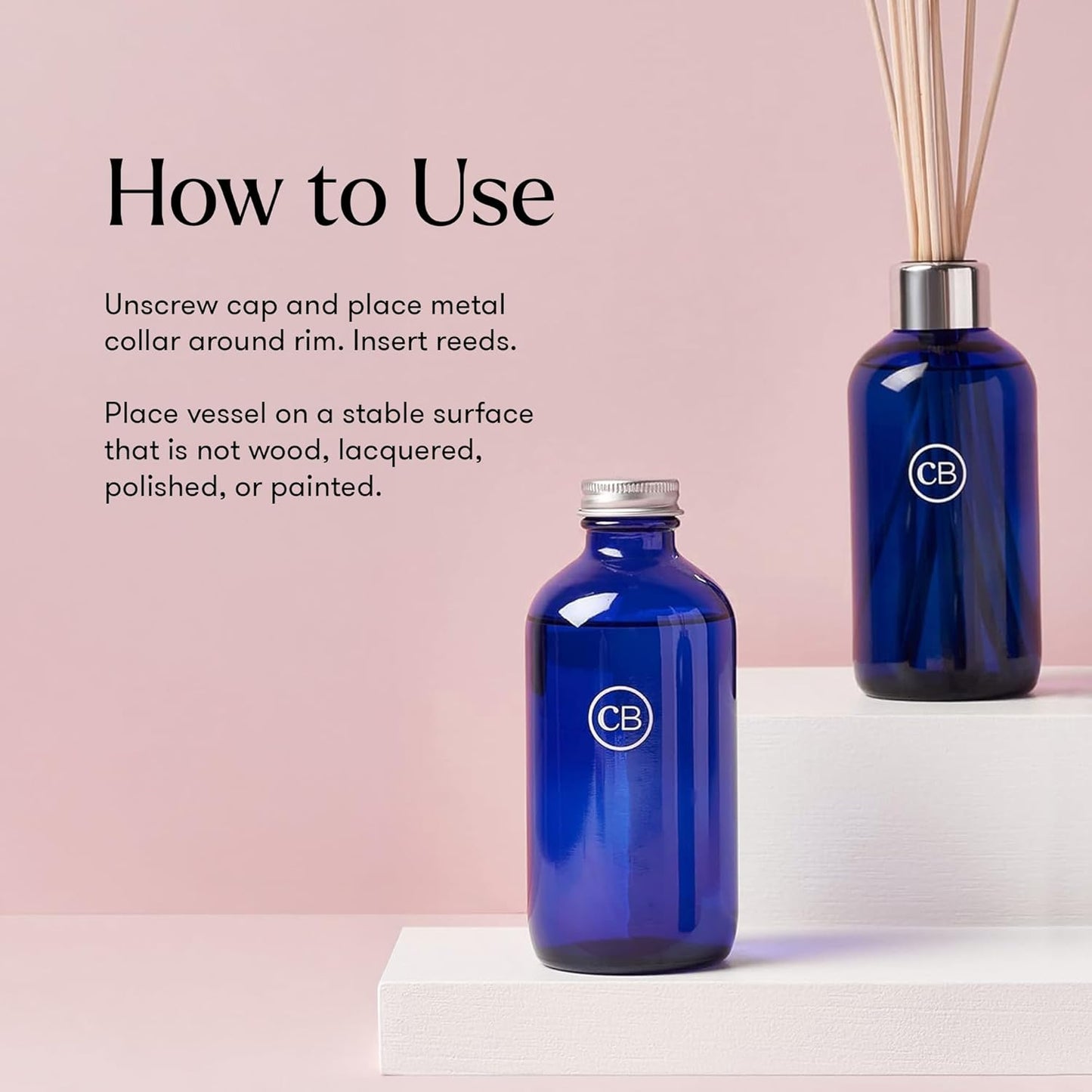 Capri Blue Volcano Reed Diffuser Set - Includes Reeds, Fragrance Oil, and Glass Bottle - Luxury Scented Reed Diffusers for Home Decor - Room Fresheners - White (8 fl oz)