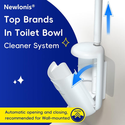 Newlonis® Disposable Toilet Brush, 32 Scented Refills, Wall-Mounted | Touch-Free, Toilet Cleaning Supplies