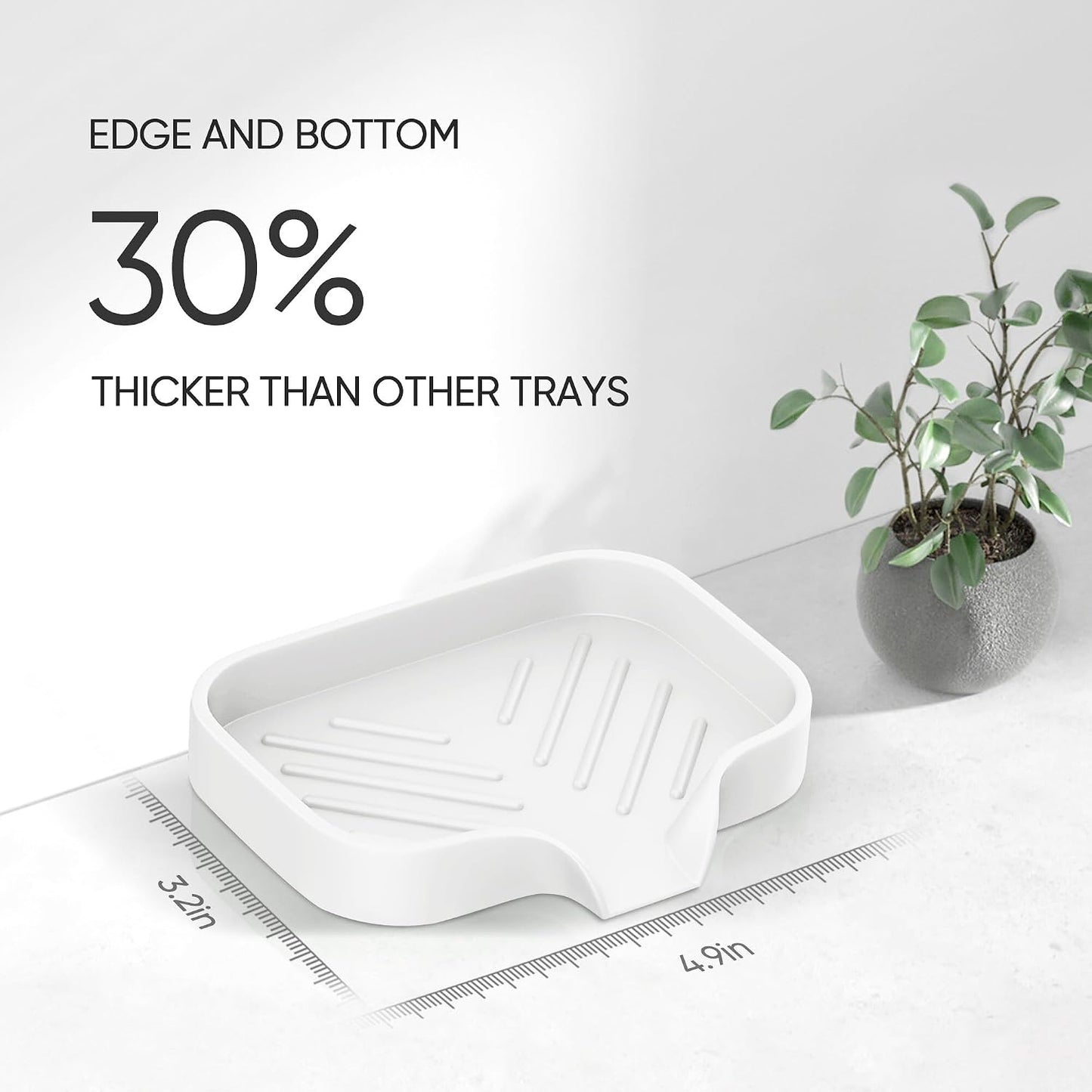 Great Silicone Soap Dish - 4 Pcs Thickened Self-Draining Soap Tray for Shower & Bathtub-Great High-Purity Silicone Soap Dish