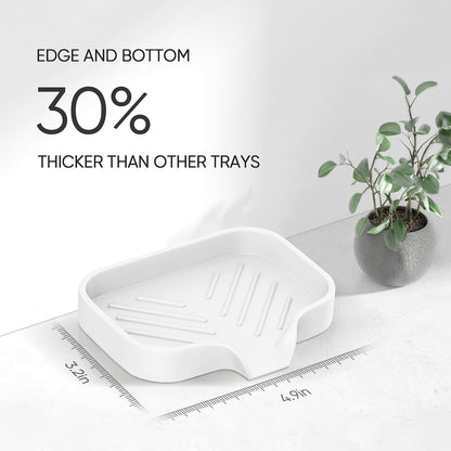 Great Silicone Soap Dish - 4 Pcs Thickened Self-Draining Soap Tray for Shower & Bathtub-Great High-Purity Silicone Soap Dish
