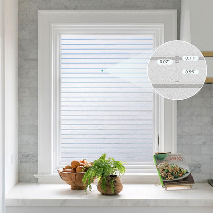DOWELL Window Privacy Film, Frosted Glass Window Film, Static Cling Non-Adhesive Glass Clings, Sun Blocking Opaque Coverings, Reusable Door Stickers for Bathroom Home Office, Pure, 17.5" x 78.7"