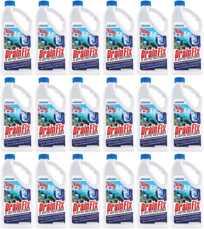 DrainFix & Septic Restorer – 32 oz Enzyme Septic Tank Treatment & Drainfield Restoration – Organic Drain Cleaner for Sewer Lines, RV & Home Plumbing – Safe for Pipes & Septic Systems