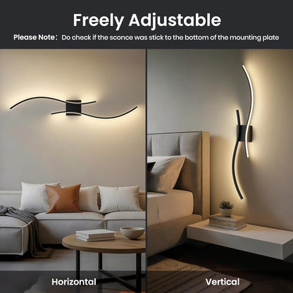 Battery Operated Wall Sconces Set of Two, 10000mAh Rechargeable Modern Wall Lights with Remote Control, Dimmable Gold LED Cordless Lighting for Living Room, Bedroom, Hallway, 39.4 Inch, 3CCT