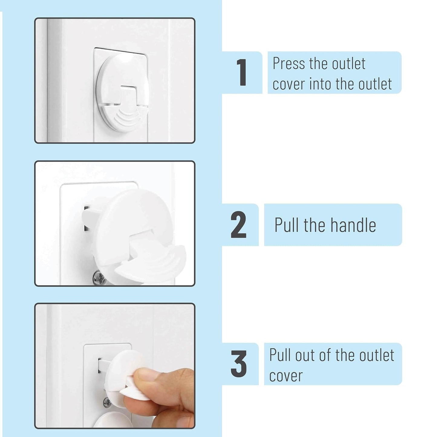 Bates- Outlet Covers Child Proof, 10 Pack, White, 3 Prong Outlet Covers