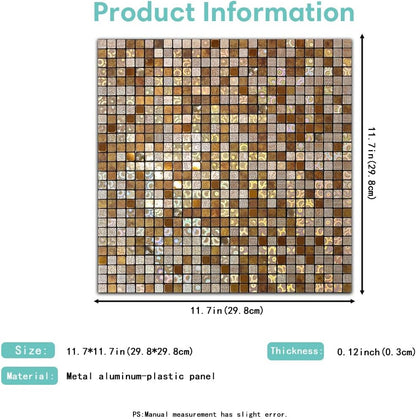 10 Sheets Peel and Stick Backsplash, Waterproof Mosaic Tile Self-Adhesive - Easy Cut to Size for Kitchen, Bathroom, Fireplace DIY Installation (10, Green+Blue Brushed)