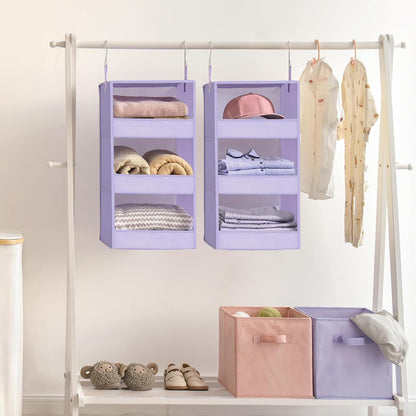 GRANNY SAYS 3-Shelf Hanging Closet Organizer and Storage, Collapsible Hanging Closet Shelves, Hanging Organizer for Closet & RV, Gray, 29 ½" H X 12" W X 12" D, 1-Pack
