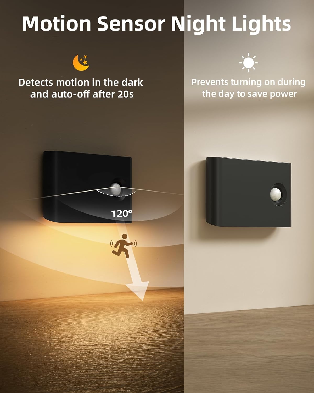 EZVALO 6 Pack Motion Sensor Night Lights, Sync LED Stair Lights Indoor, 1500mAh Rechargeable, Magnetic & Dimmable, 3000K Soft White, Portable Nightlight for Hallway, Stairs, Bathroom, Bedroom
