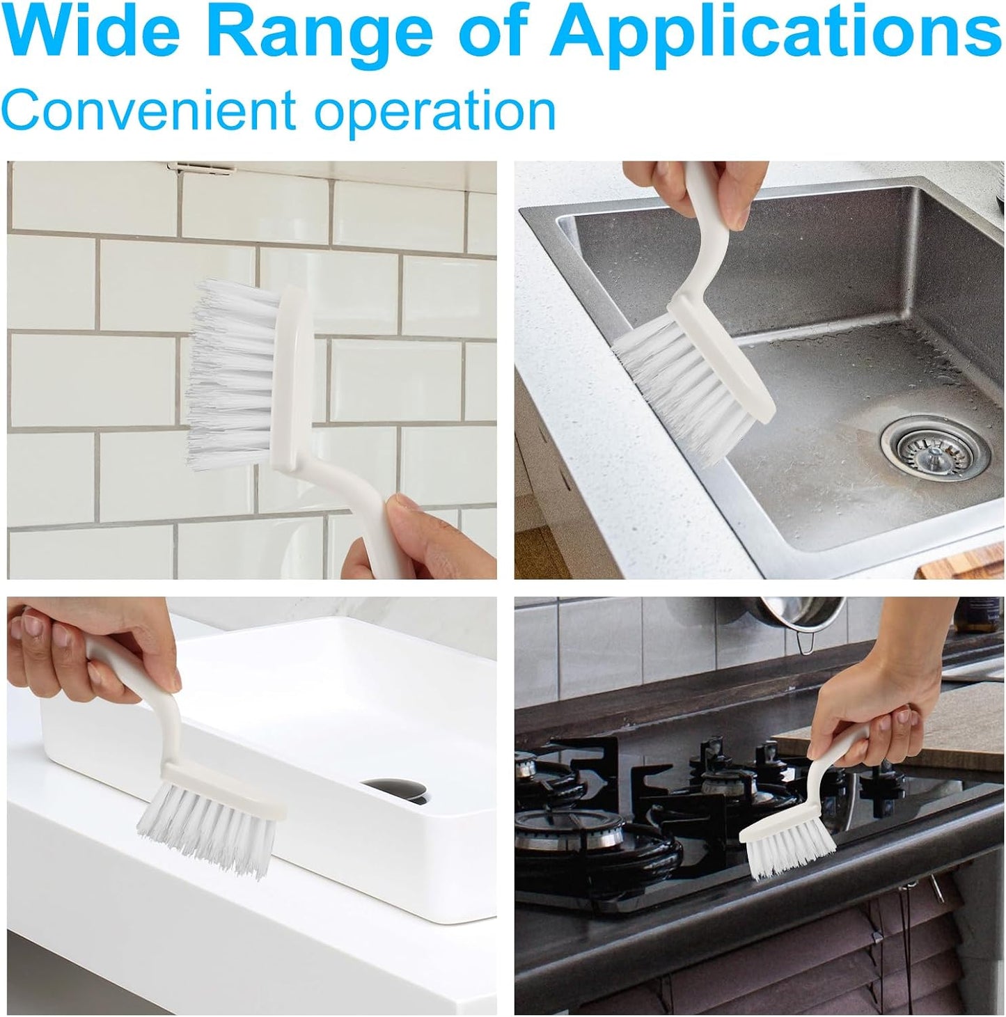NQEUEPN 2pcs Grout Cleaner Brush for Tile Floors, V-Shaped Handheld Stiff Shower Gap Cleaning Scrubber with Hard Bristles, Grout Brush for Shower Tile, Door Groove Gap, Bathroom, Kitchen, Window