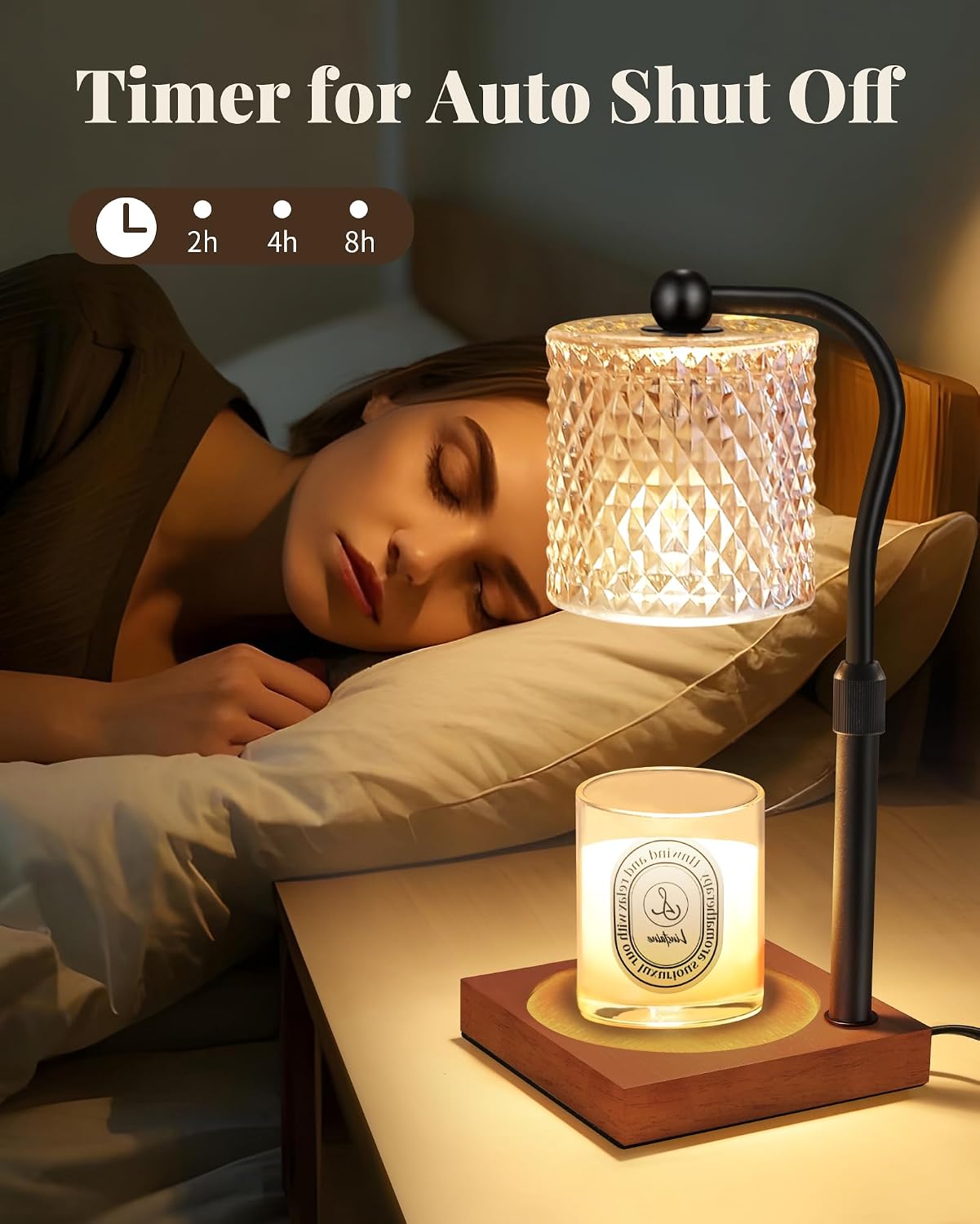 Candle Warmer Lamp with Timer Dimmer Adjustable Height, Mothers Day Gifts for Mom, Birthday Gifts for Women, House Warming New Home Decor, Electric Wax Warmer for Jar Candles, Gold