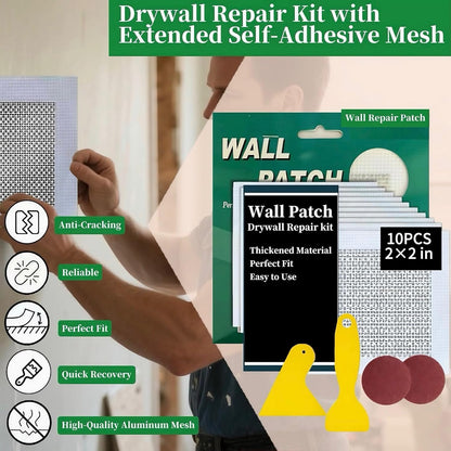 14 Pack Drywall Repairs Patch, Drywall Repair Kit with Extended Self-Adhesive Mesh, Wall Patch Repair Kit, Dry wall Repair Tool, Drywall Patch Wall Repair Patch Kit, 2 Inch Drywall Hole Repair Patch