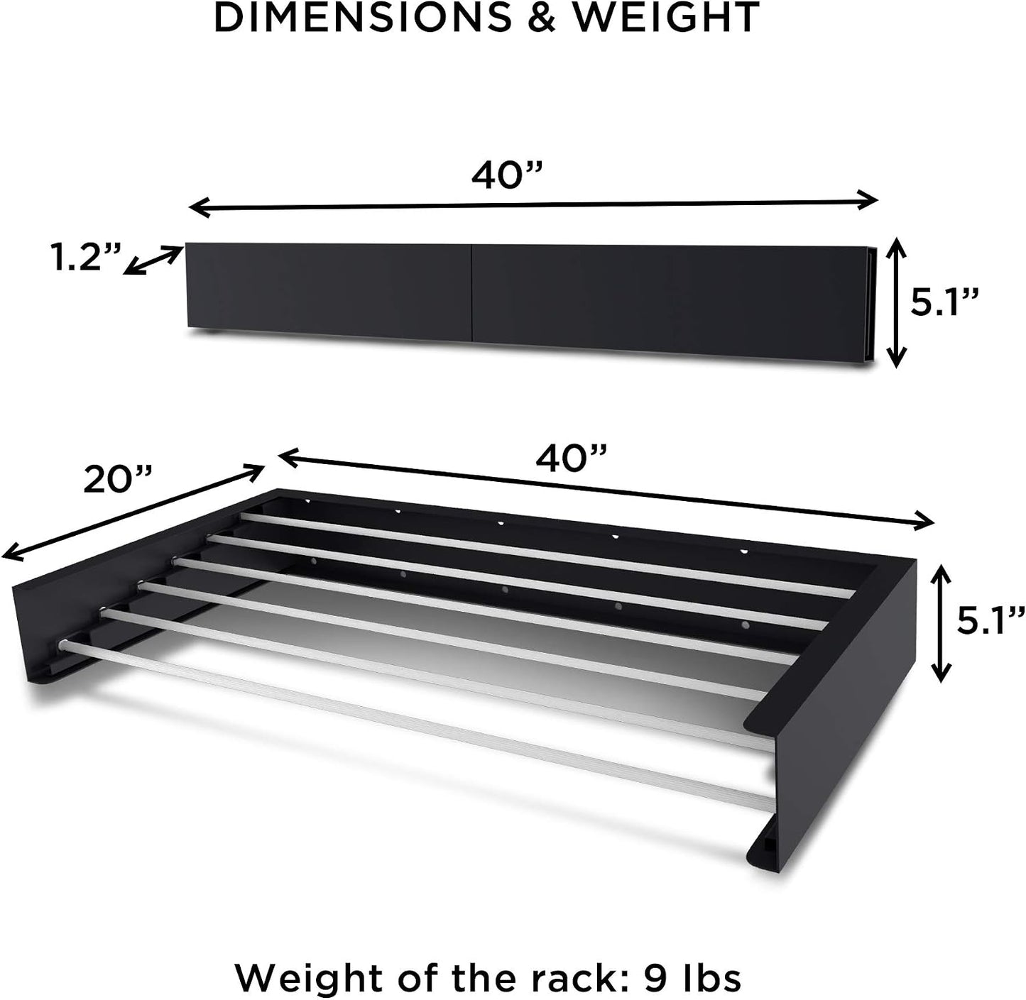 Step Up Laundry Drying Rack (28-INCH White), Wall Mounted, Retractable Clothes Drying Rack, 40lbs Capacity, 11.6 Linear Ft, with Wall Template and Long Screwdriver Bit